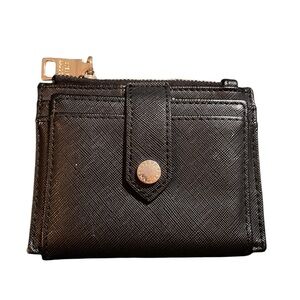 Women's Steve Madden Black Saffiano Leather Card Holder Wallet